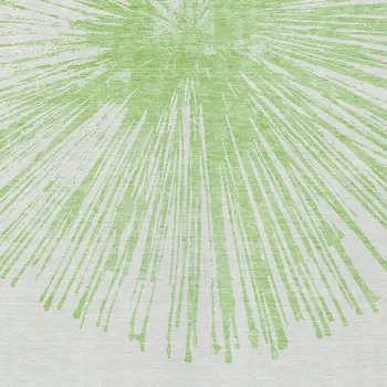 8' X 10' Artichoke Green And Ivory Abstract Washable Indoor Outdoor Area Rug