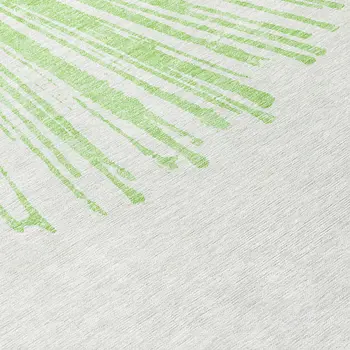 8' X 10' Artichoke Green And Ivory Abstract Washable Indoor Outdoor Area Rug