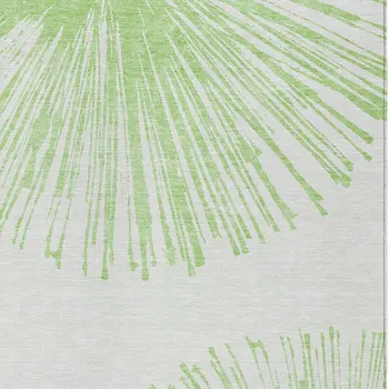 10' X 14' Artichoke Green And Ivory Abstract Washable Indoor Outdoor Area Rug
