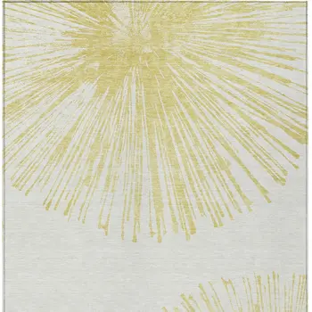 3' X 5' Beige And Ivory Abstract Washable Indoor Outdoor Area Rug