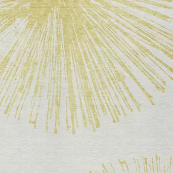 5' X 8' Beige And Ivory Abstract Washable Indoor Outdoor Area Rug
