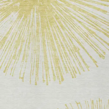 10' X 14' Beige And Ivory Abstract Washable Indoor Outdoor Area Rug