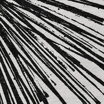 3' X 5' Black And Ivory Abstract Washable Indoor Outdoor Area Rug