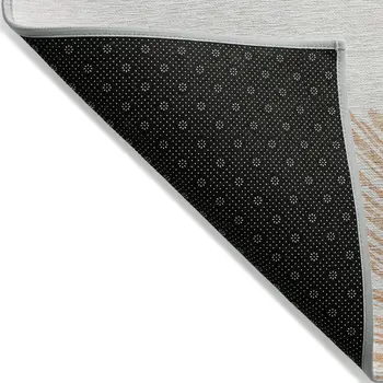 5' X 8' Salmon And Ivory Abstract Washable Indoor Outdoor Area Rug