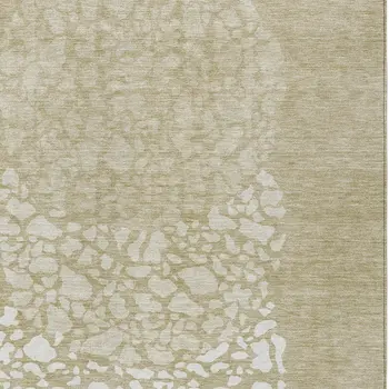 5' X 8' Beige Tan And Taupe Abstract Washable Indoor Outdoor Area Rug