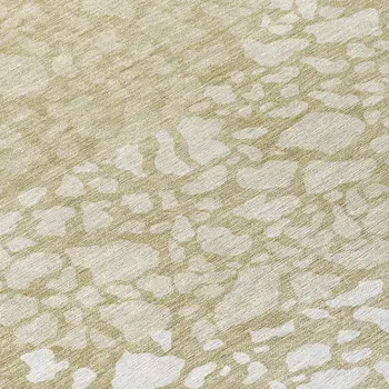 8' Beige Tan And Taupe Round Abstract Washable Indoor Outdoor Area Rug