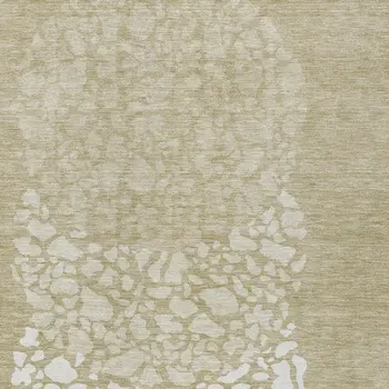 10' X 14' Beige Tan And Taupe Abstract Washable Indoor Outdoor Area Rug