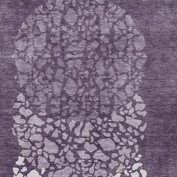 3' X 5' Eggplant Purple And Lilac Abstract Washable Indoor Outdoor Area Rug