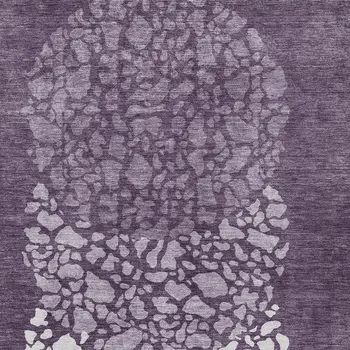 5' X 8' Eggplant Purple And Lilac Abstract Washable Indoor Outdoor Area Rug