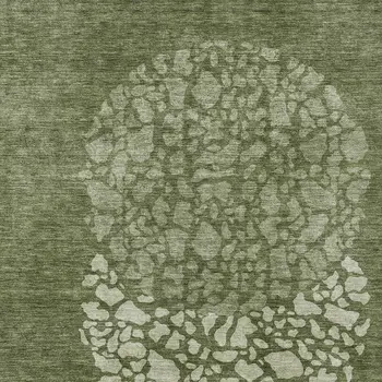 10' X 14' Olive Green And Artichoke Green Abstract Washable Indoor Outdoor Area Rug
