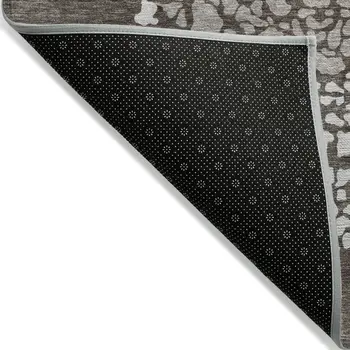 10' X 14' Taupe Brown And Ivory Abstract Washable Indoor Outdoor Area Rug
