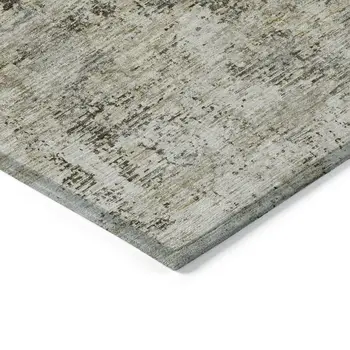 8' X 10' Taupe Beige And Gray Abstract Washable Indoor Outdoor Area Rug