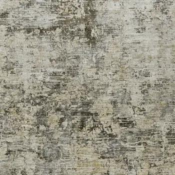 9' X 12' Taupe Beige And Gray Abstract Washable Indoor Outdoor Area Rug