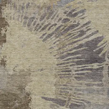 5' X 8' Brown Tan And Beige Abstract Washable Indoor Outdoor Area Rug