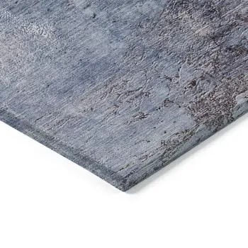 10' X 14' Navy Blue And Gray Abstract Washable Indoor Outdoor Area Rug