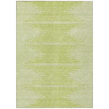 3' X 5' Artichoke Green And Ivory Abstract Washable Indoor Outdoor Area Rug