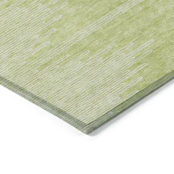 9' X 12' Artichoke Green And Ivory Abstract Washable Indoor Outdoor Area Rug