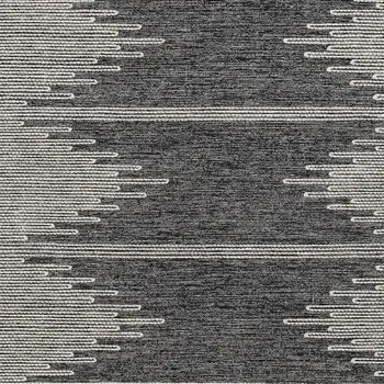 3' X 5' Charcoal And Ivory Abstract Washable Indoor Outdoor Area Rug