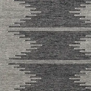 10' X 14' Charcoal And Ivory Abstract Washable Indoor Outdoor Area Rug
