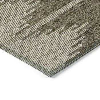 8' X 10' Coffee And Ivory Abstract Washable Indoor Outdoor Area Rug