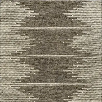 8' X 10' Coffee And Ivory Abstract Washable Indoor Outdoor Area Rug
