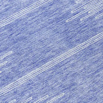 3' X 5' Denim Blue And Ivory Abstract Washable Indoor Outdoor Area Rug