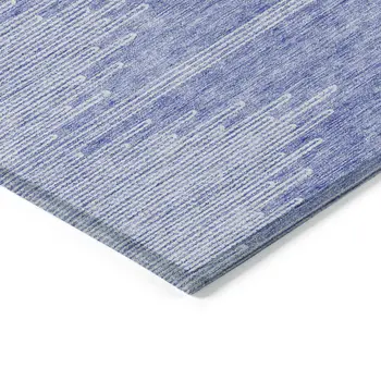 5' X 8' Denim Blue And Ivory Abstract Washable Indoor Outdoor Area Rug