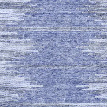 8' X 10' Denim Blue And Ivory Abstract Washable Indoor Outdoor Area Rug