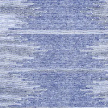 9' X 12' Denim Blue And Ivory Abstract Washable Indoor Outdoor Area Rug