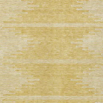 10' X 14' Gold And Ivory Abstract Washable Indoor Outdoor Area Rug