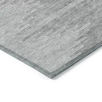 5' X 8' Gray And Ivory Abstract Washable Indoor Outdoor Area Rug