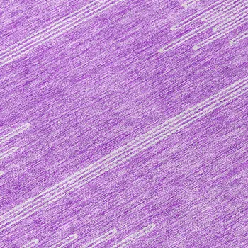 8' Lavender And Ivory Round Abstract Washable Indoor Outdoor Area Rug