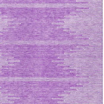 10' X 14' Lavender And Ivory Abstract Washable Indoor Outdoor Area Rug