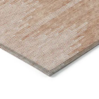 5' X 8' Salmon And Ivory Abstract Washable Indoor Outdoor Area Rug