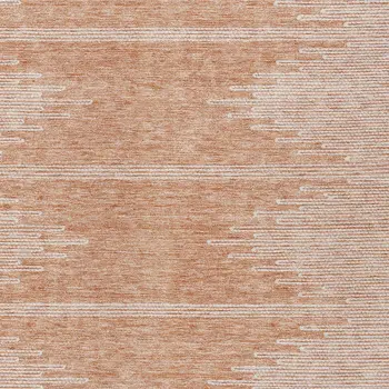 8' X 10' Salmon And Ivory Abstract Washable Indoor Outdoor Area Rug
