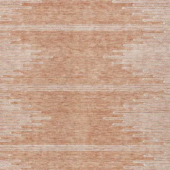 10' X 14' Salmon And Ivory Abstract Washable Indoor Outdoor Area Rug