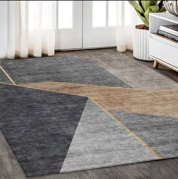 5' X 8' Charcoal Taupe And Gray Geometric Washable Indoor Outdoor Area Rug