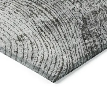 9' X 12' Gray Taupe And Silver Abstract Washable Indoor Outdoor Area Rug