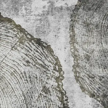 9' X 12' Gray Taupe And Silver Abstract Washable Indoor Outdoor Area Rug