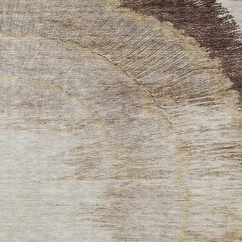 10' X 14' Brown Beige And Taupe Abstract Washable Indoor Outdoor Area Rug