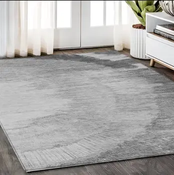 5' X 8' Gray Charcoal And Silver Abstract Washable Indoor Outdoor Area Rug