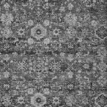 8' X 10' Gray Charcoal And Silver Oriental Washable Indoor Outdoor Area Rug