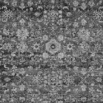 10' X 14' Gray Charcoal And Silver Oriental Washable Indoor Outdoor Area Rug