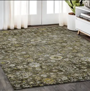 5' X 8' Brown And Beige Oriental Washable Indoor Outdoor Area Rug