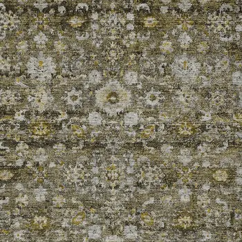 10' X 14' Brown And Beige Oriental Washable Indoor Outdoor Area Rug