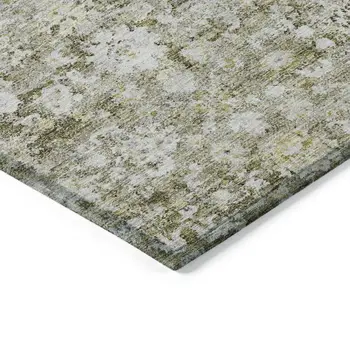 5' X 8' Taupe Beige And Gold Oriental Washable Indoor Outdoor Area Rug
