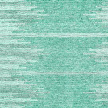 3' X 5' Aquamarine And Ivory Abstract Washable Indoor Outdoor Area Rug