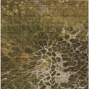 9' X 12' Chocolate And Gray Abstract Washable Indoor Outdoor Area Rug