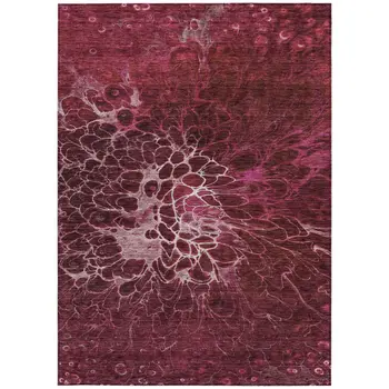 3' X 5' Merlot Blush And Gray Abstract Washable Indoor Outdoor Area Rug
