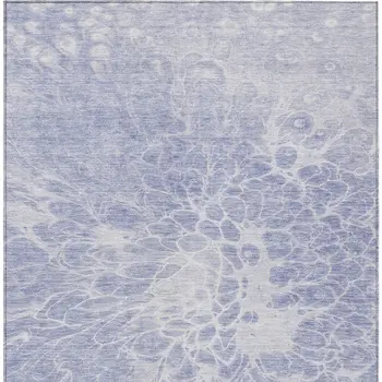 8' X 10' Lavender Ivory And Lilac Abstract Washable Indoor Outdoor Area Rug